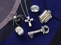 Men's silver jewelries made with Art Clay Silver Series.